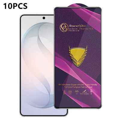  Para Samsung Galaxy S26 Ultra 10 Unidades Protector de Pantalla Cobertura Total Antiestático Transparente de Vidrio de Alta Calidad de Aluminio-Silicio - Transparente