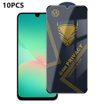 Pour Samsung Galaxy A26 5G 10 pièces Protecteur d'écran confidentialité 28° Anti-espion Anti-statique Film en verre aluminosilicate haute résistance - Noir