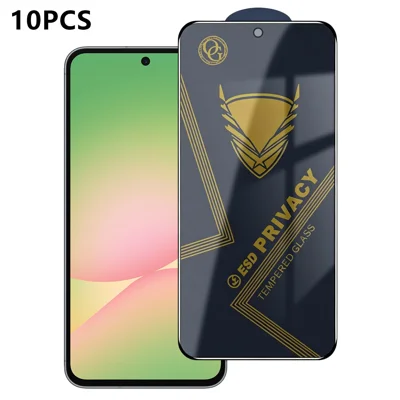  For Samsung Galaxy A56 5G 10Pcs Privacy Screen Protector 28° Anti-Spy Anti-Static High Aluminium-silicon Glass Film - Black