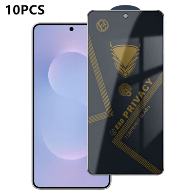Für Samsung Galaxy S25 Edge 10 Stück Sichtschutzfolie 28° Anti-Spionage Anti-Statik Hochfestes Aluminium-Silizium-Glasfolie - Schwarz