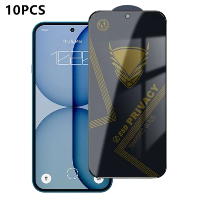 Voor Nothing Phone (4a) 10 stuks Privacy Screen Protector 28° Anti-spionage Anti-statische Hoge Aluminium-silicium Glazen Film - Zwart