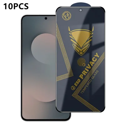 Per Samsung Galaxy S25 FE 10 Pezzi Pellicola Protettiva per la Privacy 28° Anti-Spia Anti-Statico in Vetro di Alluminio-Silicio - Nero