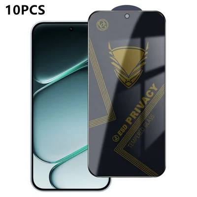 For OnePlus Turbo 6 5G / Turbo 6V 5G / Nord 6 5G / CE6 5G 10Pcs Privacy Screen Protector 28° Anti-Spy Anti-Static High Aluminium-silicon Glass Film - Black