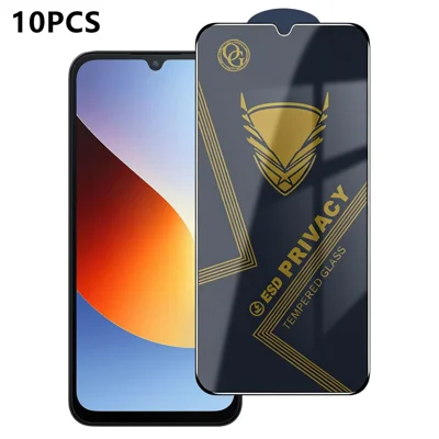  For Xiaomi Redmi A7 4G 10Pcs Privacy Screen Protector 28° Anti-Spy Anti-Static High Aluminium-silicon Glass Film - Black