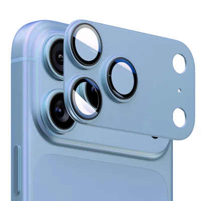 HAT PRINCE pour iPhone 18 Pro ENKAY Protecteur d'objectif caméra Mat AR Métal + Verre trempé - Bleu clair