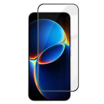  For Xiaomi Redmi K90 Max 5G HD Full Screen Protector Silk Printing Black Edge High Aluminium-silicon Glass Film - Transparent