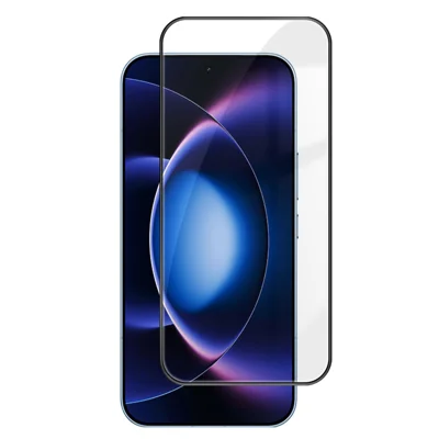 Dla Xiaomi 17 Max HD Pełna Ochrona Ekranu z Nadrukiem Siatkowym Czarny Brzeg Wysokiej Jakości Folia z Aluminokrzemu - Przeźroczysta