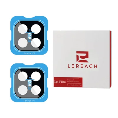 LEREACH 2 szt. dla Xiaomi 17T Ochraniacz Obiektywu Aparatu Pełne Pokrycie Folii z Wysokiego Szkła Aluminiowo-Krzemowego z Ramką do Automatycznego Wyrównania – Czarny