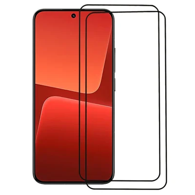 2 st / förpackning till Xiaomi 13 5G, skärmsskydd med silkskivning, svart kant, helklistrad, fingeravtryckshämmande, härdat glas, fullt täckande skärmfilm