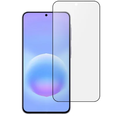 واقي شاشة من زجاج AGC لهاتف Samsung Galaxy A57 5G، طباعة حريرية بلون مطفي، لاصق بالكامل، فيلم تغطية كاملة - أسود