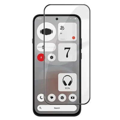 För Nothing Phone (4b) HD Fullskärmsbeskyddare med silksktryck Svart kant Hög aluminium-siliciumglasfilm - Transparent
