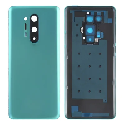 For OnePlus 8 Pro OEM Battery Housing with Adhesive Sticker + Camera Lens Cover - Green