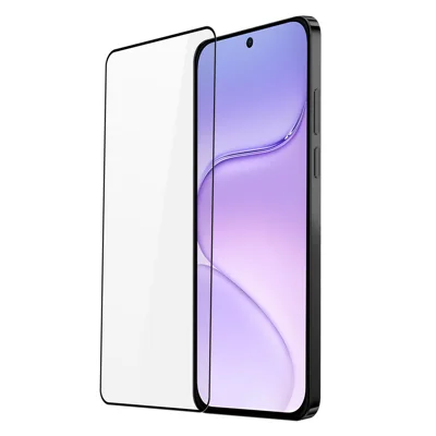 DUX DUCIS till Honor 600 Smart 5G Fullskärmsbeskydd 2.5D Platt skärm Medium Aluminiaglas HD Klar film, Full limning - Svart