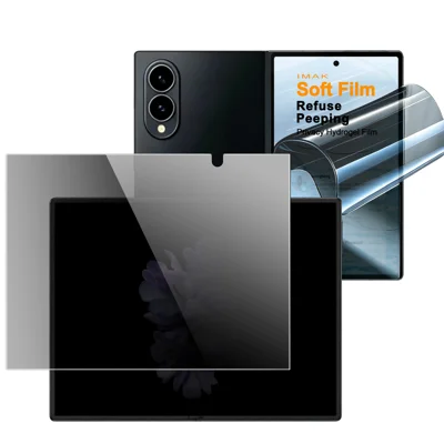 IMAK لجهاز Samsung Galaxy Z Fold8 فيلم حماية الهيدروجيل III مجموعة واحدة فيلم حماية الشاشة بالكامل من نوع TPU مقاوم للتجسس (الشاشة الأمامية + الشاشة الكبيرة الداخلية) - كما هو موضح