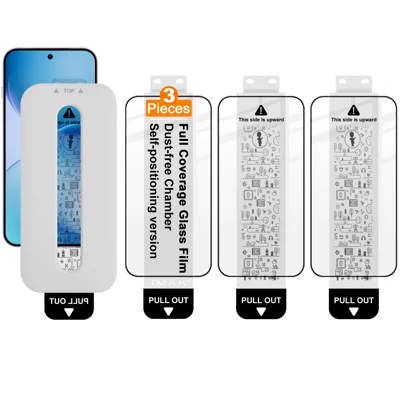 IMAK voor Oppo Reno16 Pro 5G (Global) / Oppo Reno16 5G (Global) 3 stuks Gehard Glas Volledig Schermprotecor Volledige Lijmfolie met Stofvrije Installatietool (Vingerafdrukontgrendeling) - Zwart - Transparant