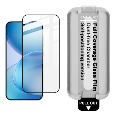 IMAK pour Oppo Reno16 Pro 5G (Global) / Oppo Reno16 5G (Global) Protecteur d'écran en verre trempé Film adhésif complet avec outil d'installation sans poussière (déverrouillage par empreinte digitale) - Noir - Transparent