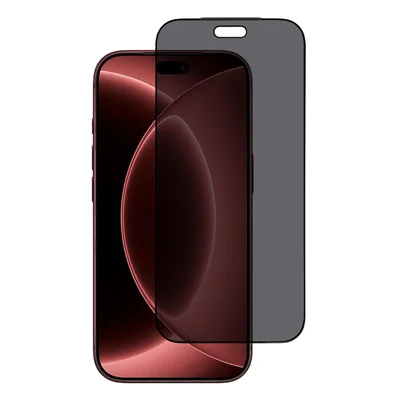 For iPhone 18 Pro Max Screen Protector 360-Degree Anti-Spy Full Coverage Full Glue Matte Tempered Glass Film with Dust-Proof Mesh