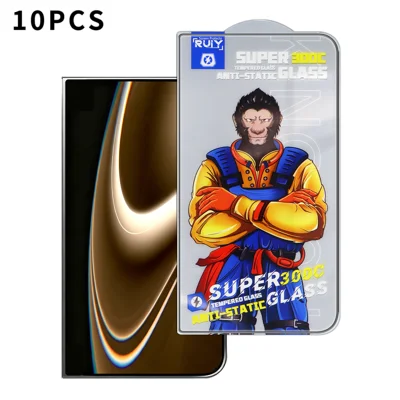  Dla iPhone Fold 10 szt. pełny ekran ochronny 300C duży łuk antystatyczny jedwabny nadruk HD przezroczysta folia z hartowanego szkła - przezroczysty