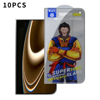 Per iPhone Fold 10 Pezzi Protettore Schermo Totale Anti-Spia 300C Arco Large Antistatico con Stampa Seta Pellicola in Vetro Temperato - Nero