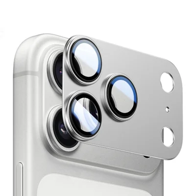  For iPhone 17 Pro Camera Lens Protector Step-Style Aluminum Alloy+Tempered Glass AR+AF Anti-Reflective Lens Film, Case Friendly - Silver