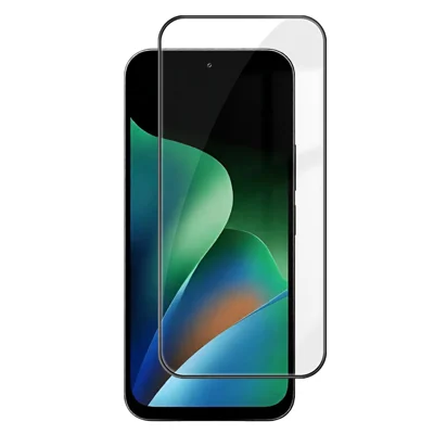 Pour Xiaomi Redmi 17 4G HD Protecteur d'écran intégral Impression en soie Bord noir Verre en silicium-aluminium haute résistance - Transparent
