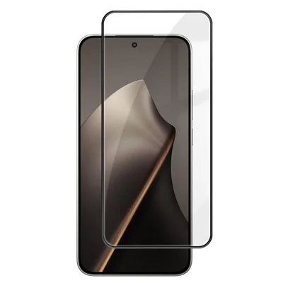لحماية شاشة Xiaomi 17T Pro بالكامل بدقة عالية، فيلم زجاج سيليكون ألومنيوم عالي مع طباعة حريرية وحافة سوداء - شفاف
