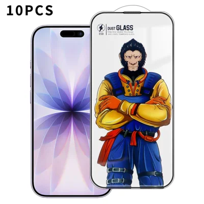  Dla iPhone 18 10 szt. Pełna Ochrona Ekranu 3D Łuk 120C Antystatyczna Siłka z Nadrukiem z Wysokowytrzymałego Szkła Aluminiowo-Krzemowego - Przezroczysta