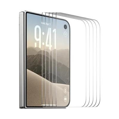 HAT PRINCE for iPhone Duo ENKAY  5Pcs Screen Protector Thick Adhesive 9H Arc Edges High Aluminium-Silicon Glass Film - Transparent