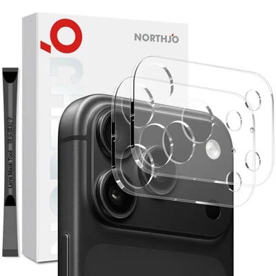 NORTHJO 2 stuks voor iPhone 18 Pro Max Gehard Glas Camera Lens Protector Transparant 3D Geïntegreerde Volledige Bescherming - Transparant