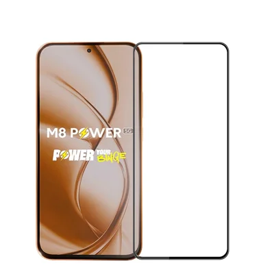  PINWUYO for Xiaomi Poco M8 Power 5G Tempered Glass Film  Explosion-proof 9H 3D Full Glue Full Screen Protector - Black