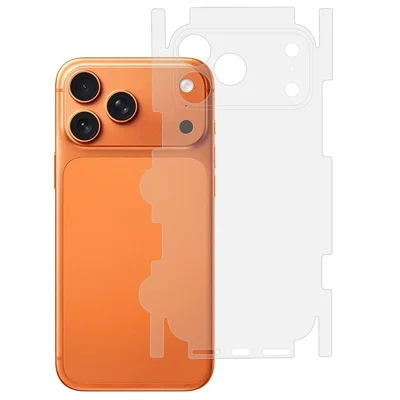 Защита для задней панели iPhone 17 Pro Max с покрытием по боковым краям, защитная пленка из ПЭТ-материала прозрачная - прозрачная