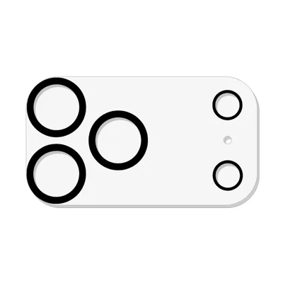  For iPhone 18 Pro Camera Lens Protector Black Circle Design HD Clear Tempered Glass Lens Film - Transparent