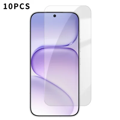  Dla Honor X7e Plus 5G / Honor 600 Smart 5G 10 szt. folia ochronna HD z hartowanego szkła z wysokim udziałem krzemianu glinu, odpychającego odciski palców (nie pełna powierzchnia) – przezroczysta