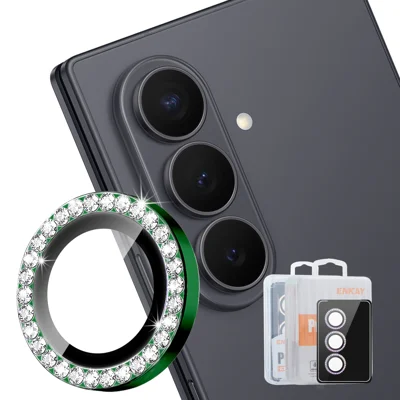  HAT PRINCE for Samsung Galaxy Z Fold8 Ultra Camera Lens Protector ENKAY  Rhinestone Decor Rear Lens Film - Dark Green