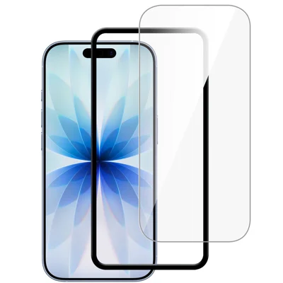 Protecteur d'écran complet pour iPhone 17 Pro Max HD Transparent en verre trempé haute teneur en aluminium-silicium Film 9H avec film de positionnement - Transparent