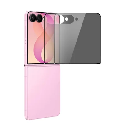 HAT PRINCE voor Samsung Galaxy Z Flip8 2 stuks Privacy Screen Protector ENKAY Hat-Prince Volledige Lijm Volledige Dekking 28-graad Anti-Spion Gehard Glas - Zwart