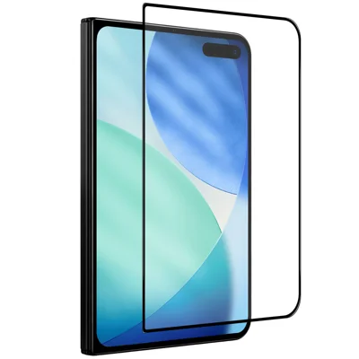 NORTHJO na iPhone Fold A+ Ochrona ekranu z wysokogatunkowego szkła krzemowo-aluminiowego 0,3 mm 2,5D Czarna krawędź z nadrukiem jedwabnym - Czarny