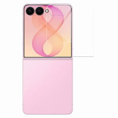 RURIHAI For Samsung Galaxy Z Flip8 AGC Glass Full Screen Protector 0.18mm 2.5D Electroplated Film, Case-Friendly Version - Transparent