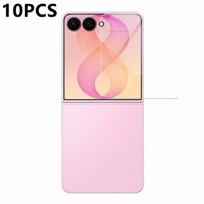 RURIHAI 10Pcs for Samsung Galaxy Z Flip8 AGC Glass Full Screen Protector 0.18mm 2.5D Electroplated Film, Case-Friendly Version - Transparent