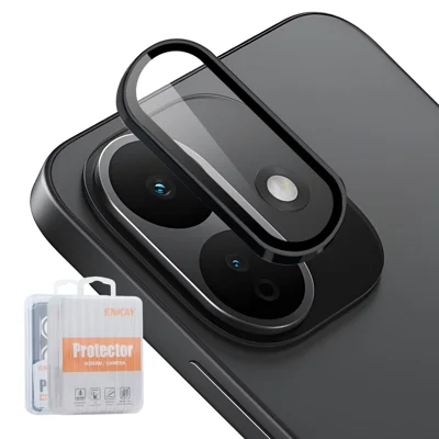  HAT PRINCE til Xiaomi Redmi Note 17 Pro 5G ENKAY Kameraobjektivbeskytter med Metallring Objektivfilm - Sort