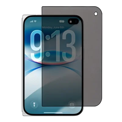 För iPhone Fold Anti-Spy skärmskydd 180 graders sekretess Matt ytfinish Helt limmad Tempersglasfilm