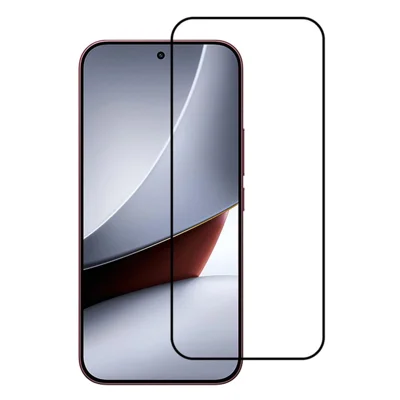 Pour Xiaomi Redmi K100 Pro Max 5G / Poco F9 Ultra 5G Protecteur d'écran complet Protecteur d'écran en verre adhésif total bord incurvé HD en verre haute teneur en aluminium-silicium avec bordure imprimée en soie noire (déverrouillage par empreinte digitale)