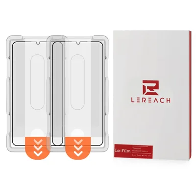 LEREACH 2 Unidades para Realme Note 80 4G / Note 60 / Note 60x 4G Proteção de Ecrã Total em Vidro Temperado Filme Anti-impressões Digitais com Ferramenta de Instalação Sem Poeira - Preto