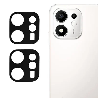 2 st till Honor 600 Smart 5G, fulltäckande kameraskydd med silkskivad temperskiva, 3D böjd kant - Transparent