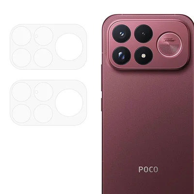 2PCS Pour Xiaomi Poco F9 Ultra 5G / Redmi K100 Pro Max 5G Protecteur d'objectif caméra Verre trempé 2.5D Film pour objectif - Transparent
