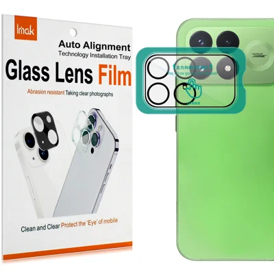  IMAK for Xiaomi Poco F9 Pro 5G Camera Lens Protector Tempered Glass Full Cover Lens Film with Self Positioning Frame - Transparent