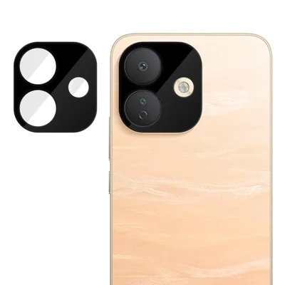 Til Xiaomi Redmi Note 17 Pro 5G, fuld dæknings beskyttelse til kameraobjektiv, silkeprint HD, anti-fingeraftryk, AR, hakket glas objektivfilm - sort