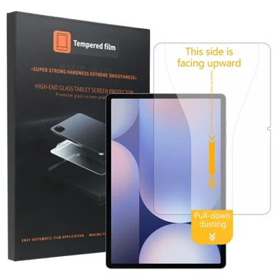 HD Clear Full Screen Protector for Samsung Galaxy Tab S10+ / Tab S9 FE+ Tempered Glass Flim with Dust-free Installation Tool - Transparent