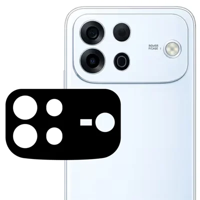 For Oppo A7 Pro Max 5G Tempered Glass Lens Protector Silk Printing Camera Lens Film - Black