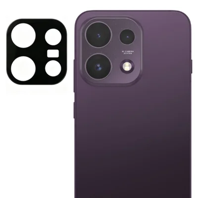 För Oppo Reno16 FS 5G / Reno16 F 5G Härdat Glas Objektivskydd Silk Printing Kameraobjektivfilm - Svart